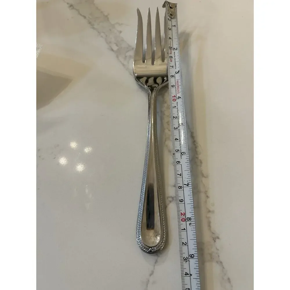 Gorham BRAID Laurel‎ Outline Serving Meat Fork Glossy 18/10 Stainless Flatware